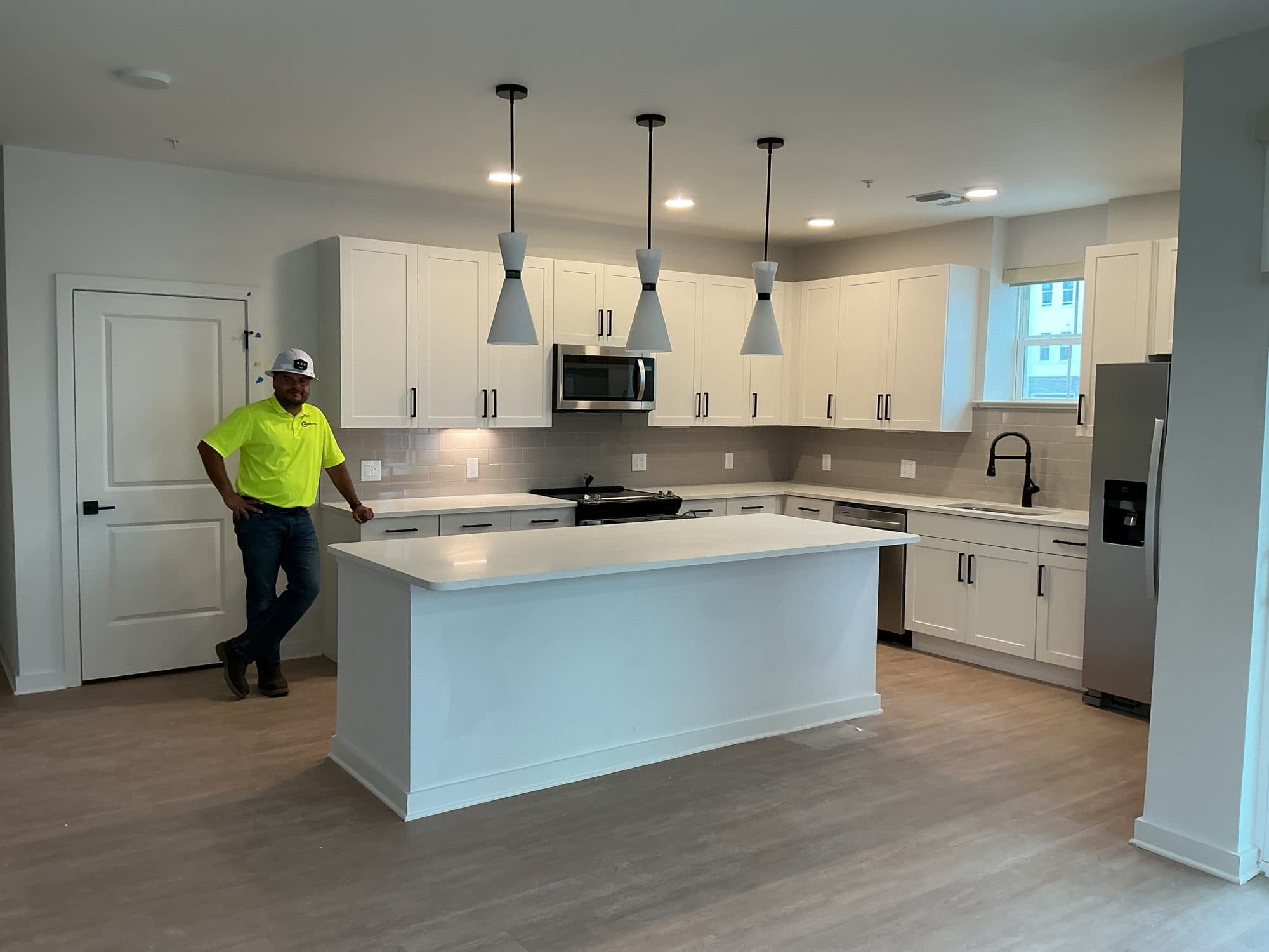 Delivered multifamily apartment community with finished buildings and parking